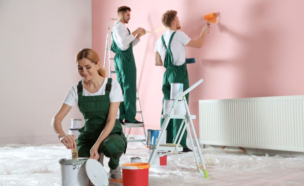 wall painting service team by online painters UAE in Dubai